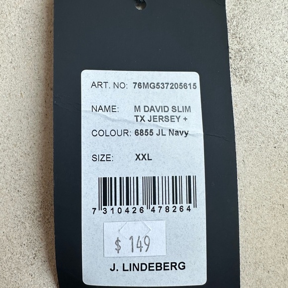NWT J Lindenberg Size XXL Slim Golf Polo Navy Blue - Picture 8 of 10